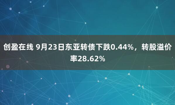 创盈在线 9月23日东亚转债下跌0.44%，转股溢价率28.62%