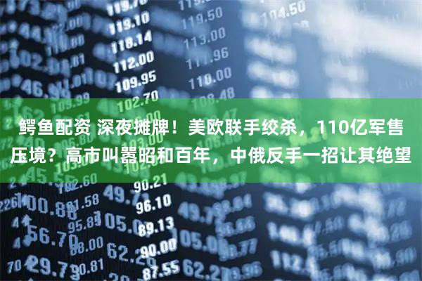 鳄鱼配资 深夜摊牌！美欧联手绞杀，110亿军售压境？高市叫嚣昭和百年，中俄反手一招让其绝望