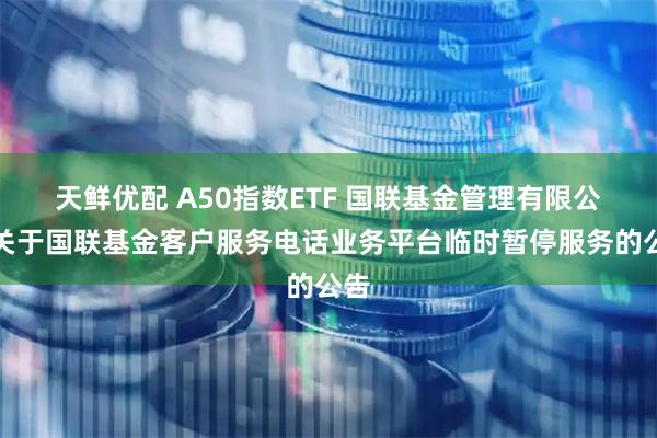 天鲜优配 A50指数ETF 国联基金管理有限公司关于国联基金客户服务电话业务平台临时暂停服务的公告
